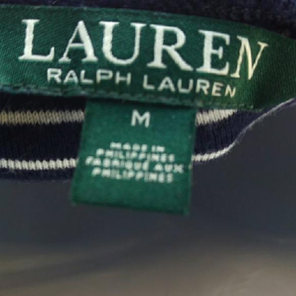 Ralph Lauren blue/wht striped shirt blouse - Picture 8 of 8